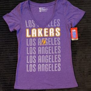 NBA Purple Los Angeles Lakers V-Neck Women's Tee
